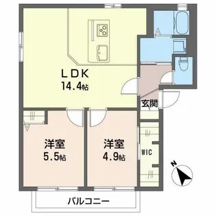 シャーメゾン笠松【0201号室】の間取り