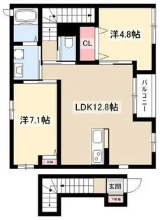 Arietta【201号室】の間取り