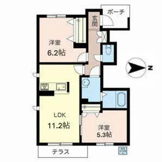 シャーメゾン みやび【0102号室】の間取り