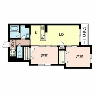 ロイヤルメゾン交野【0202号室】の間取り