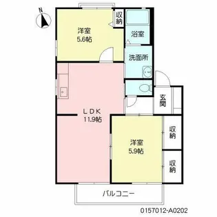 リベール伊左座 A棟【A0202号室】の間取り