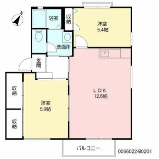 ディアスイーストII B棟【2階】の間取り