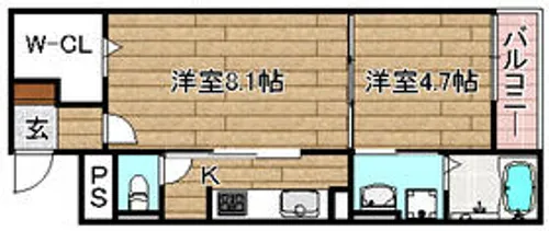 ライルⅠ【101号室】の間取り