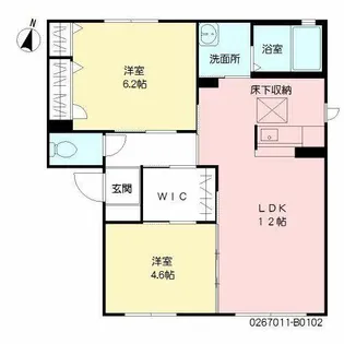 シャーメゾン葵 B棟【B0102号室】の間取り