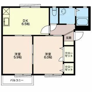 パストラル尾花【C202号室】の間取り