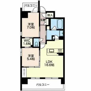 アシベル鶴舞【0401号室】の間取り