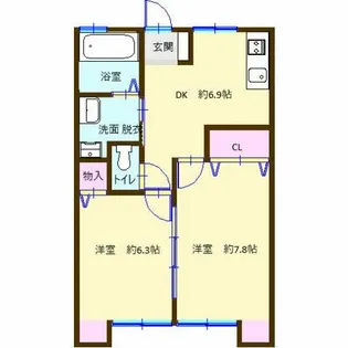 ライトハイツE棟【1階】の間取り