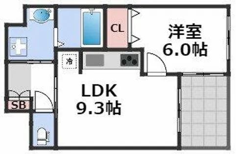 サーパス松屋町筋【5階】の間取り