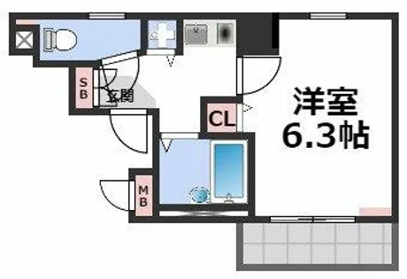 プレサンス内本町【9階】の間取り