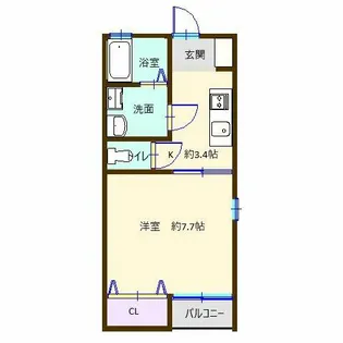 ライトハイツE棟【205号室】の間取り
