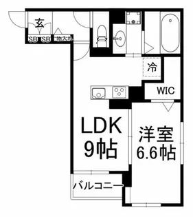 ラルジュ東中浜【3階】の間取り