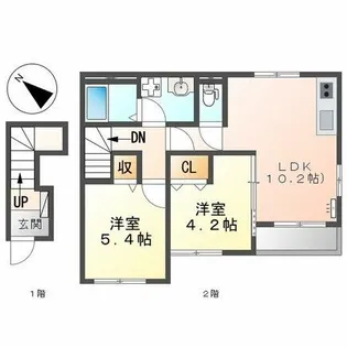 プティ・ボヌールⅢ【203号室】の間取り
