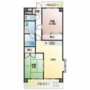 ベルトップ石橋【2階】の間取り