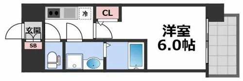 エスリード大阪城EAST【9階】の間取り