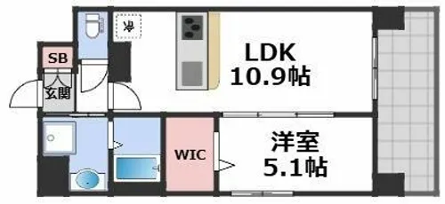 アストラルグラミ阿倍野【9階】の間取り