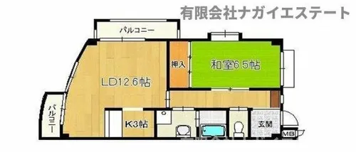 プレジオ滝野【202号室】の間取り