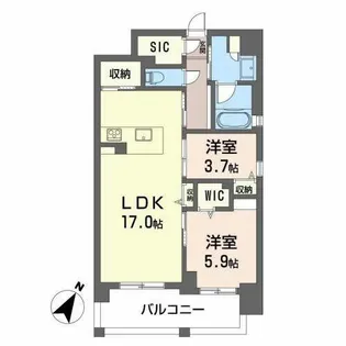 ALBLANC KYOMACHIBORI(アルブラン京町堀)【0502号室】の間取り