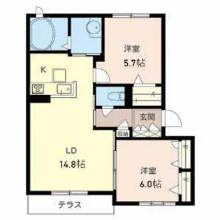 ShaMaison千里山田【1階】の間取り