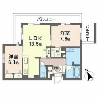 クレイエール【4階】の間取り