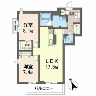 クレイエール【3階】の間取り