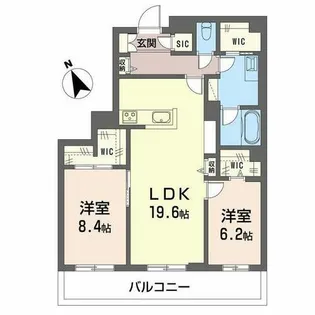 クレイエール【3階】の間取り