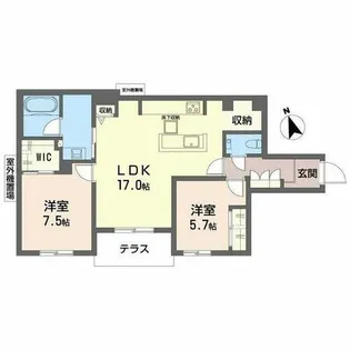 シャーメゾン グランマーサ松虫通り【0101号室】の間取り