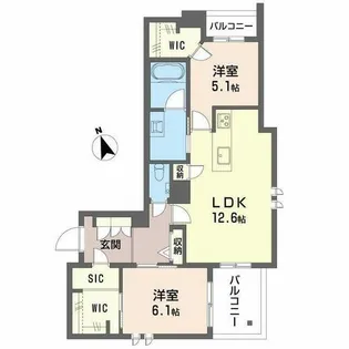 シャーメゾン グランマーサ松虫通り【2階】の間取り