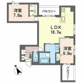 クレイエール【0206号室】の間取り