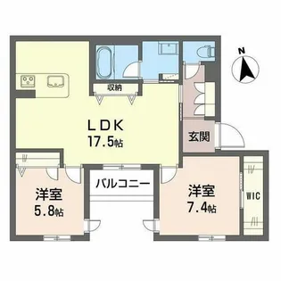 シャーメゾン ルミエール西田辺【2階】の間取り
