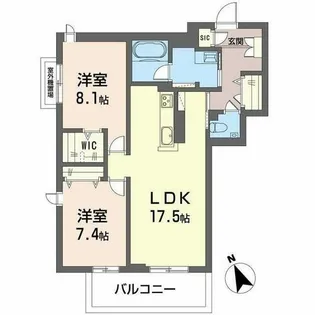 クレイエール【2階】の間取り
