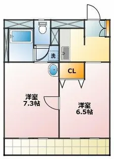 ヴィラ・シティハナナカ【203号室】の間取り