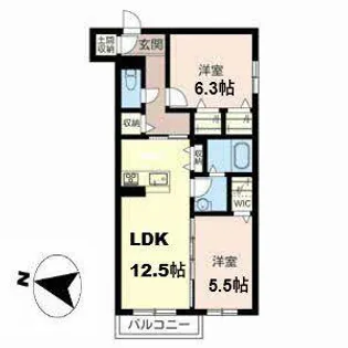 シャーメゾン沢之町【0301号室】の間取り