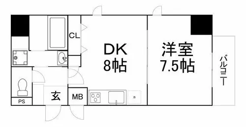 プランドール北浜【3階】の間取り