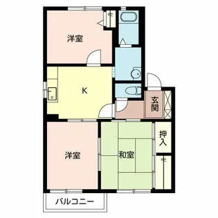 はぴねすハイツ喜田【0205号室】の間取り