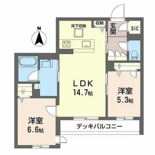 シャーメゾン王寺 ノースI【0102号室】の間取り