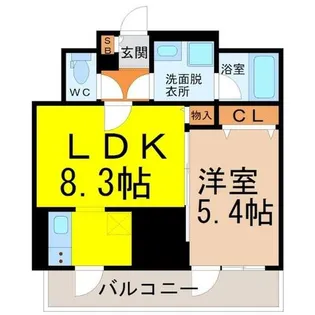 プレミアムコート葵【13階】の間取り