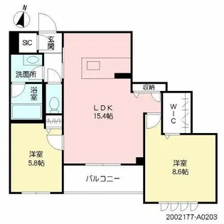 大濠パークレジデンス【A0203号室】の間取り