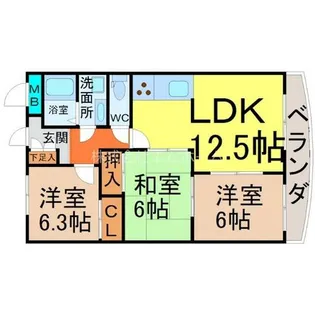 エステートEX白鳥マンション【2階】の間取り