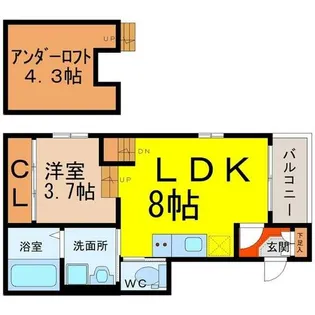 ハーモニーテラス尾頭橋【1階】の間取り