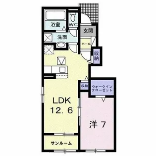 ベル フォンテーヌ B【1階】の間取り