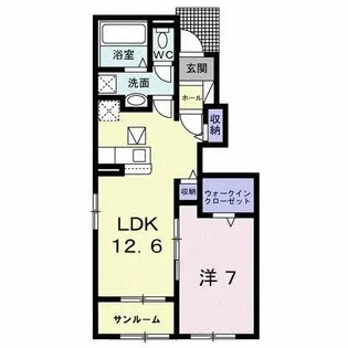 ベル フォンテーヌ B【1階】の間取り