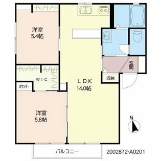 メゾン・ド・レスポアール【2階】の間取り