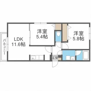 オルセー北17条【3階】の間取り