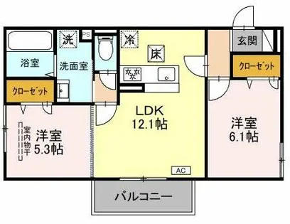 レーブ・クリエ【1階】の間取り