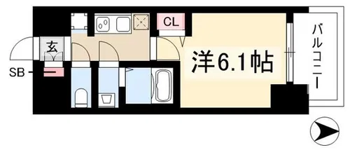 プレサンス桜山駅前アフォード【4階】の間取り