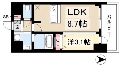 プレサンス桜山駅前アフォード【0604号室】の間取り