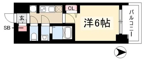 プレサンス桜山駅前アフォード【8階】の間取り