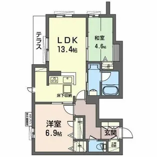 シャーメゾン リーゾス【0106号室】の間取り