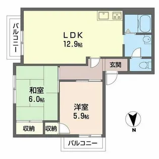 ガーデンハイツ花園【0203号室】の間取り