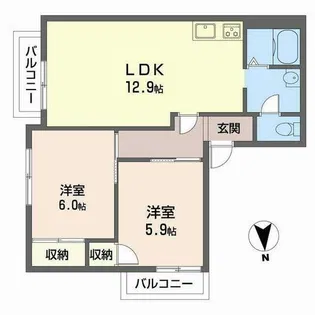 ガーデンハイツ花園【0203号室】の間取り